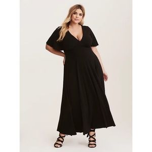 Torrid Flutter Sleeve Stretch Jersey Maxi Dress